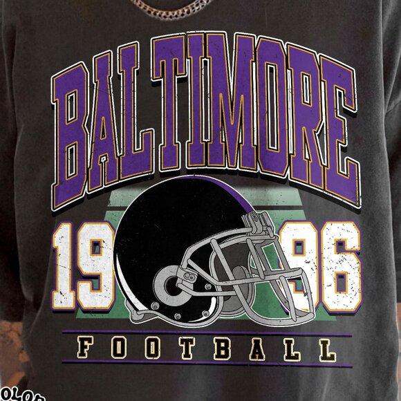 Baltimore Football Classic Feel Comfort Colors T-Shirt 159 - Picture 2 of 5